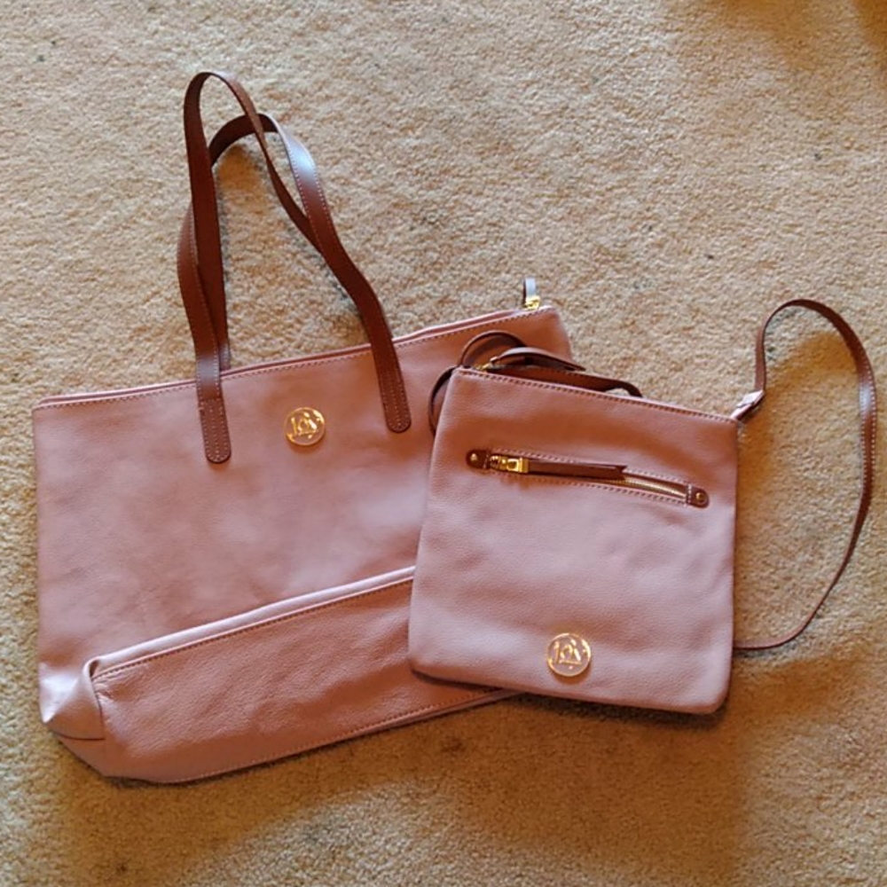 NWOT Joy Mangano Genuine Leather Bag Set